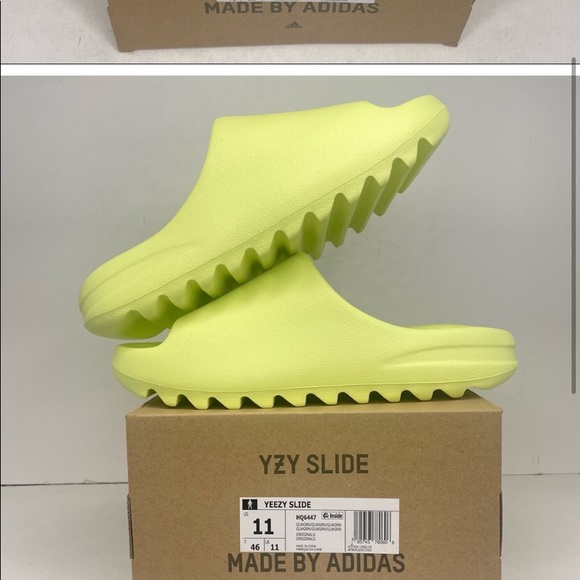 Adidas Yeezy Slide “Green Glow” NEW 2022 - Picture 3 of 4